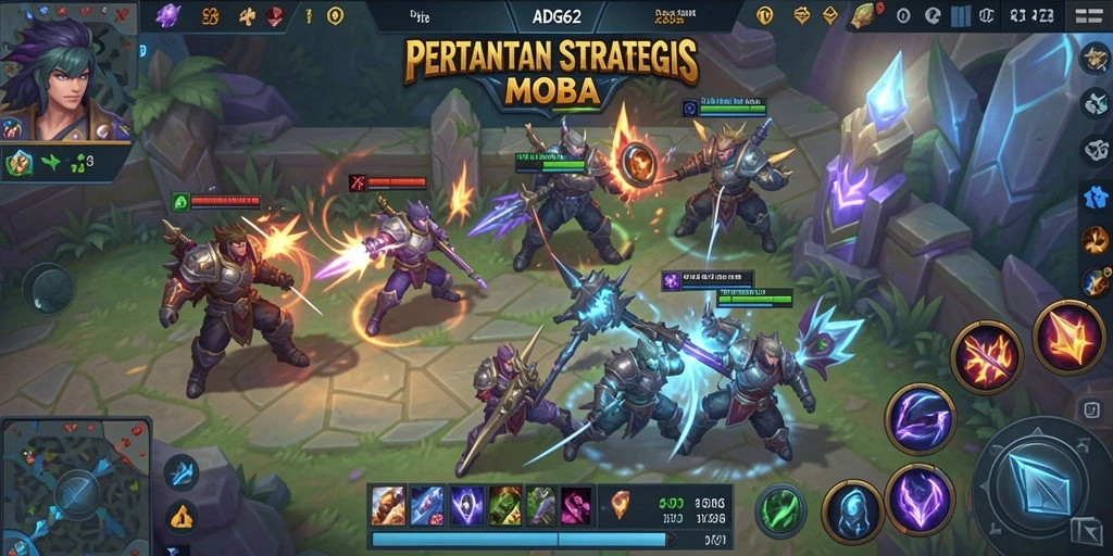 Tampilan gameplay seru dalam ADG62 dengan strategi tim yang menegangkan.