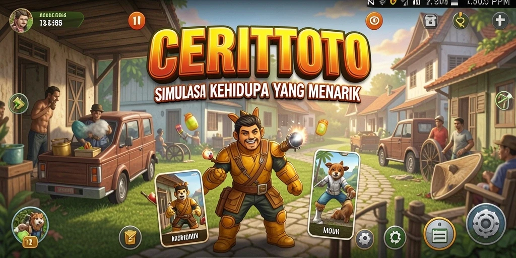 Tampilan gameplay yang menarik dari CERITOTO dengan karakter yang hidup.