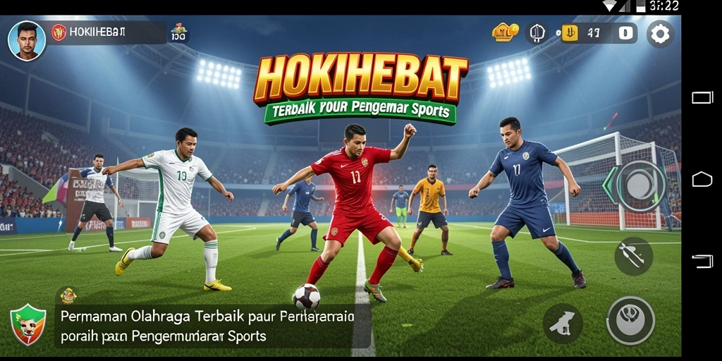 Screenshot HOKIHEBAT menampilkan pemain dalam aksi olahraga yang seru.