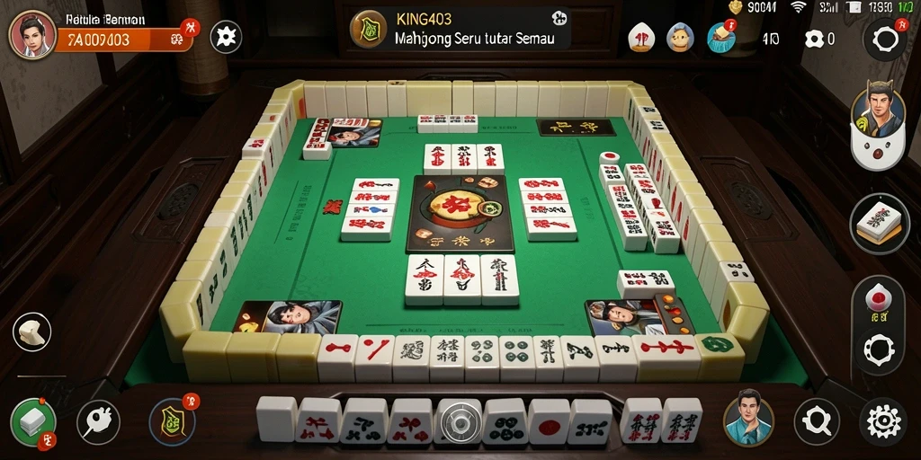 Tampilan gameplay menarik dalam <strong>KING403</strong>, menampilkan tantangan Mahjong yang seru.