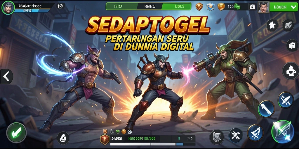 Screenshot gameplay SEDAPTOGEL menampilkan pertarungan dinamis yang menegangkan.
