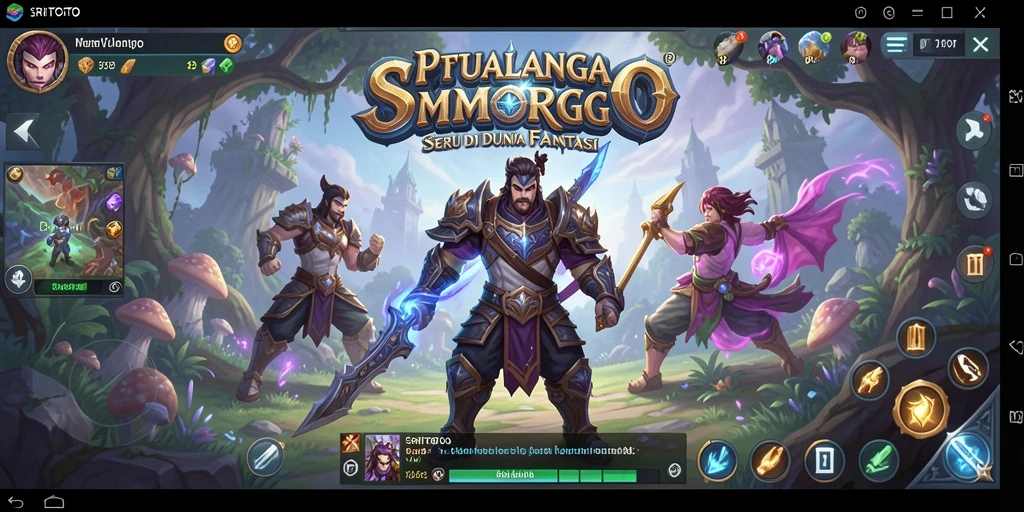 Screenshot gameplay SRITOTO menampilkan petualangan fantastis dan interaksi antar pemain.