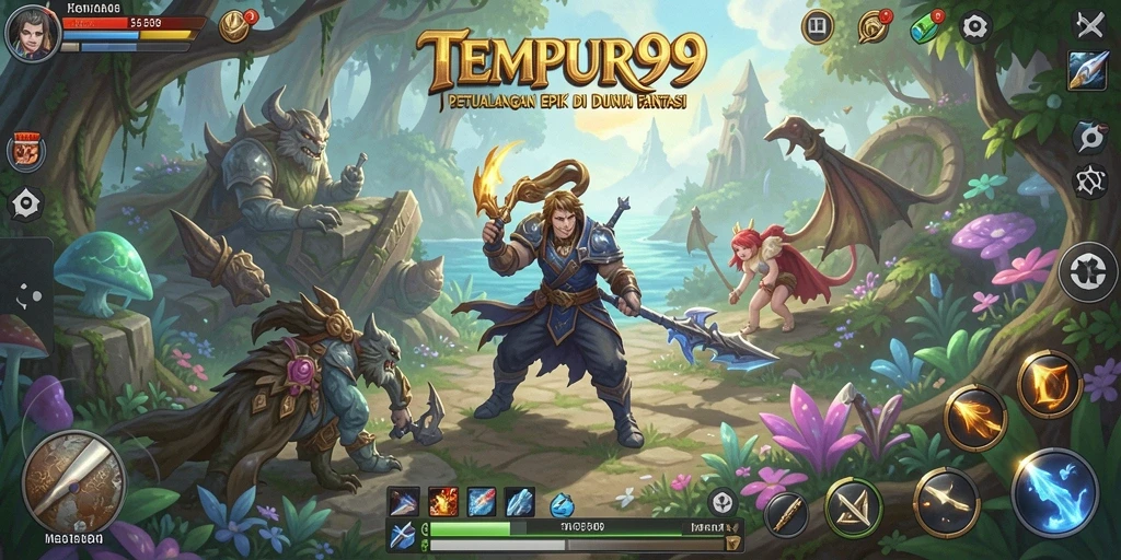 Tampilan gameplay seru dari TEMPUR99 dalam dunia RPG yang menawan.