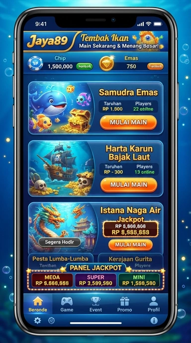 Tampilan menarik dari aplikasi yang tersedia di jaya89.